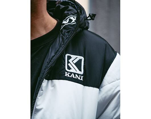 Bunda Karl Kani OG Hooded Block Puffer Jacket White/Black 6076499