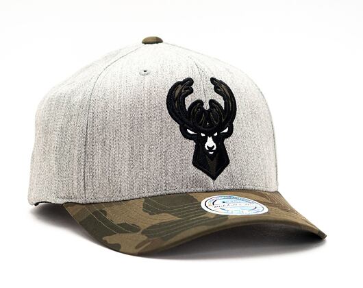 Kšiltovka Mitchell & Ness INTL851 Milwaukee Bucks Heather Camo 110 Snapback