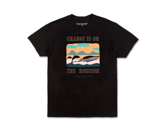 Triko Pink Dolphin Change Is On The Horizon Tee OH12011CHBL Black