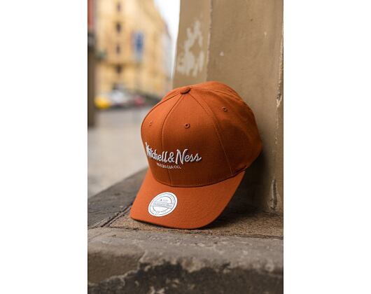 Kšiltovka Mitchell & Ness Pinscript High Crown 110 Burnt Orange / Silver Grey Snapback