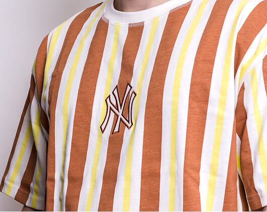 Triko New Era MLB Oversized Stripe New York Yankees Off White / Toffee