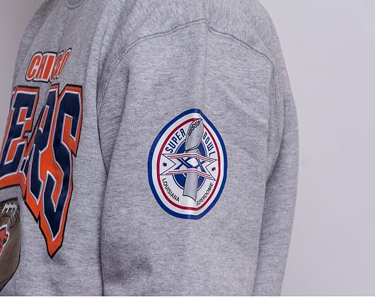 Mikina Mitchell & Ness All Over Print Fleece Crew Chicago Bears Grey Heather