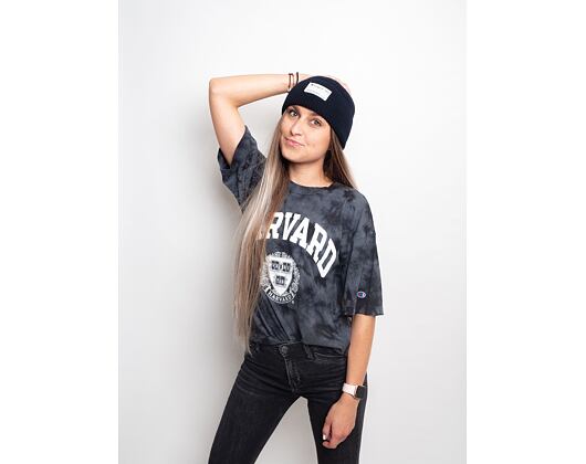 Dámské Crop Triko Champion University Harvard Tye Dye Black