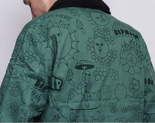 Bunda RIP N DIP Scribble Button Up Jacket RND7007 Forest Green