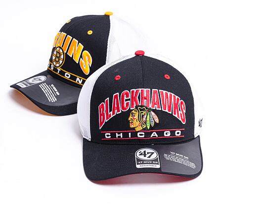 Kšiltovka '47 Brand NHL Chicago Blackhawks Top Corner ’47 MVP DP Black