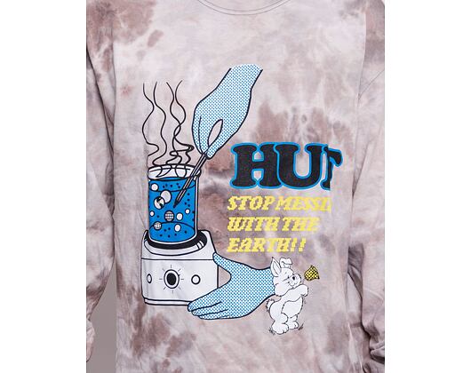 Triko HUF Mess Tiedye Longsleeve Black