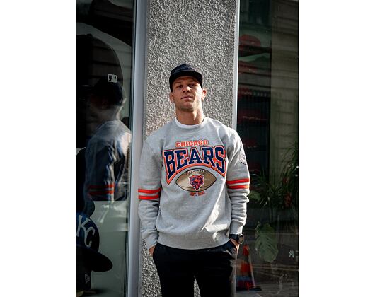 Mikina Mitchell & Ness All Over Print Fleece Crew Chicago Bears Grey Heather