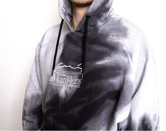 Mikina Karl Kani 6028807 KK Signature KKJ Tie Dye OS Hoodie Black/White/Grey KM214-038-2