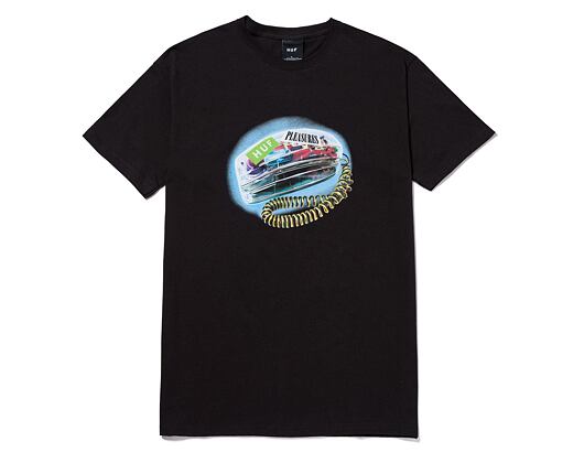 Triko HUF × Pleasures Party Line T-Shirt Black