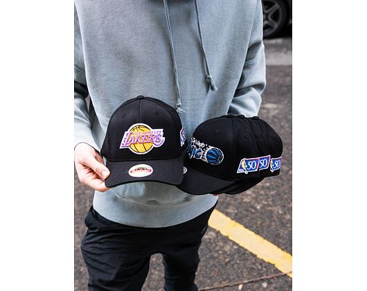 Kšiltovka Mitchell & Ness Los Angeles Lakers 50th Anniversary Patch 110 Snapback Black