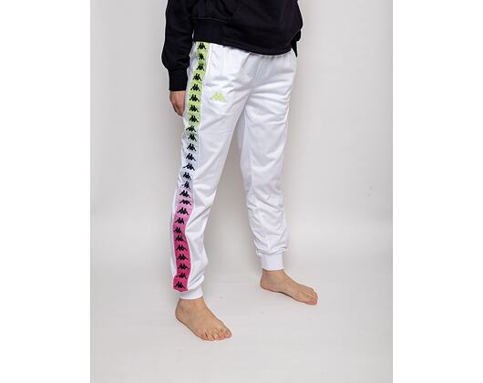 Dámské Tepláky Kappa 222 Banda Wrastoria Degrade White - Fuxia - Lime