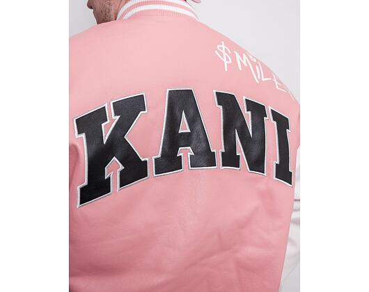 Bunda Karl Kani OG Block Scribble College Smiley Jacket rose/white