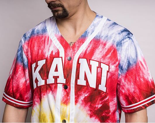 Triko Karl Kani Serif Tie Dye Baseball Shirt multicolor