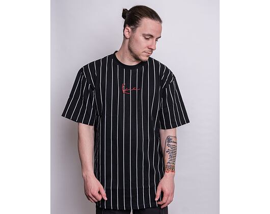 Dres Karl Kani Serif Pinstripe Baseball Shirt black/white