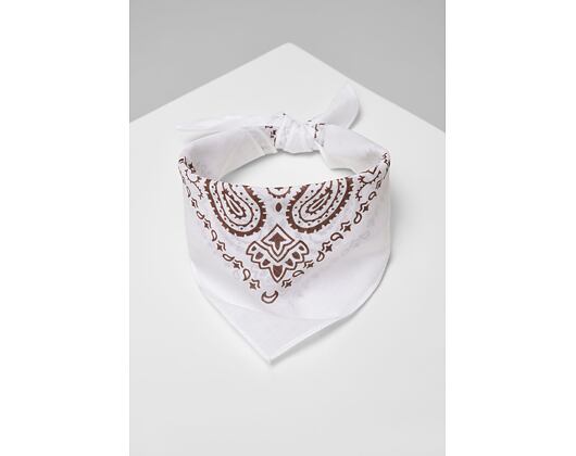 Šátek Urban Classics Bandana Wht/Brn