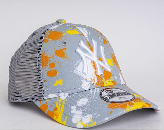 Dětská kšiltovka New Era 9FORTY Kids Trucker MLB Print New York Yankees Strapback Dolphin Gray/Optic