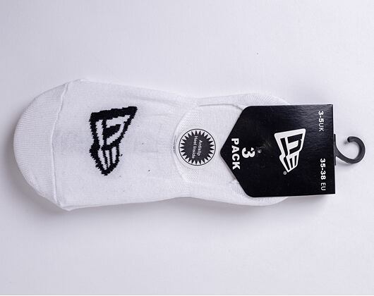 3 páry ponožek New Era Flag Invisible 3Pack White