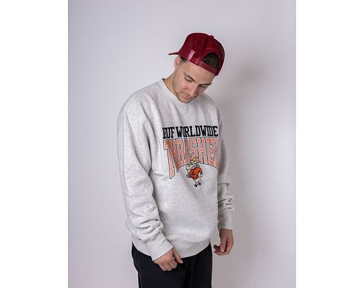 Mikina HUF × Thrasher Candlestick Crewneck Athletic Heather