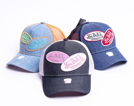 Kšiltovka Von Dutch Russel Trucker Denim Black Denim/White