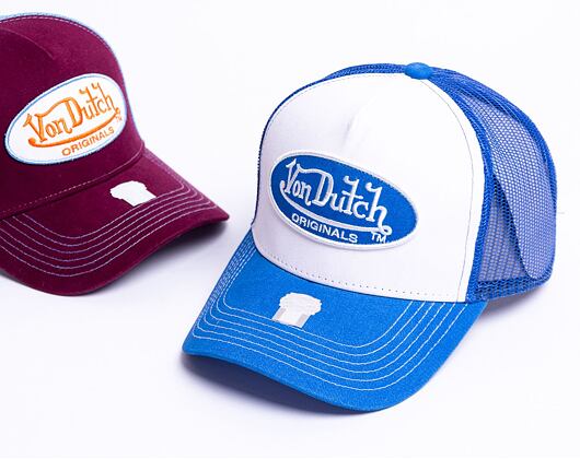 Kšiltovka Von Dutch Boston Trucker Cotton Twill White/Blue