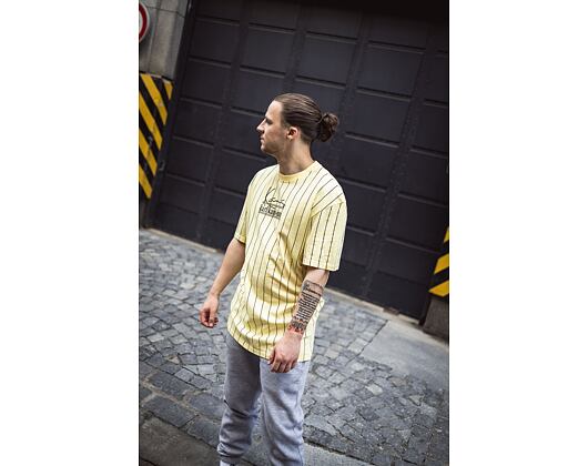 Triko Signature Karl Kani Jeans Washed Pinstripe Tee light yellow
