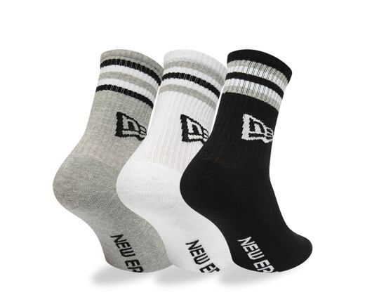 Ponožky New Era Retro stripe Crew 3Pack
