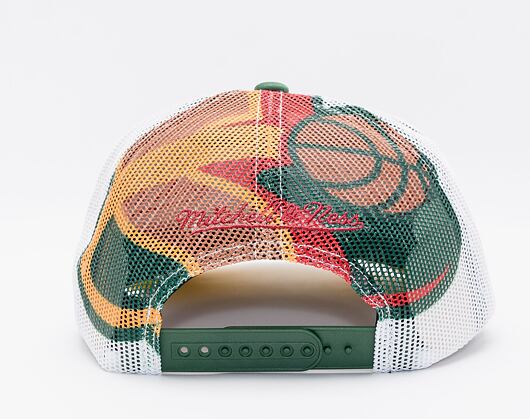 Kšiltovka Mitchell & Ness Off The Backboard Trucker Hwc Seattle Supersonics Green / White