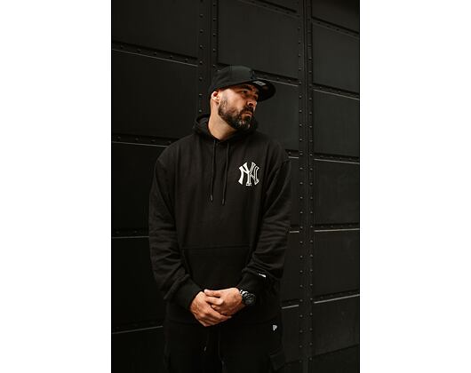 Mikina New Era MLB Half Logo Oversized Hoody New York Yankees Black/White