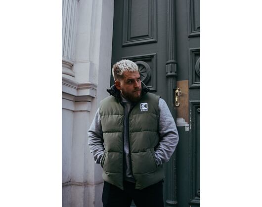 Vesta Karl Kani OG Reversible Paisley Puffer Vest black/military green