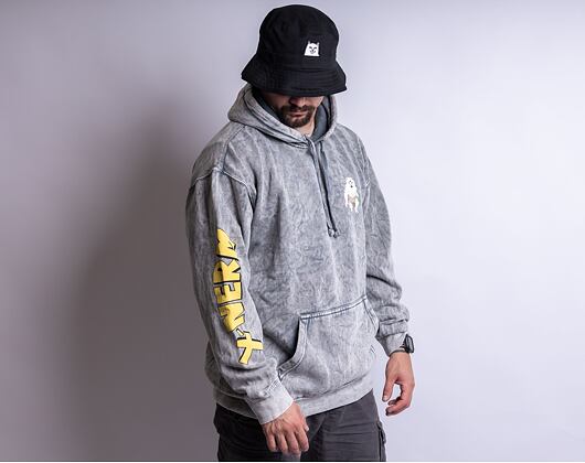 Mikina Rip & Dip X-Nerm Hoodie Charcoal Mineral Wash