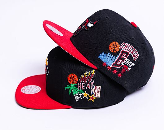 Kšiltovka Mitchell & Ness PATCH OVERLOAD SNAPBACK HWC MIAMI HEAT Black / Red