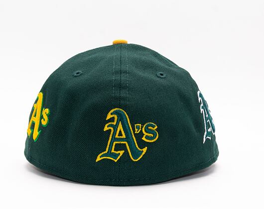 Kšiltovka New Era 59FIFTY MLB All over Logo LP Low Profile Oakland Athletics Dark Green