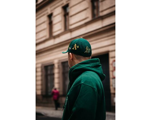 Kšiltovka New Era 59FIFTY MLB All over Logo LP Low Profile Oakland Athletics Dark Green