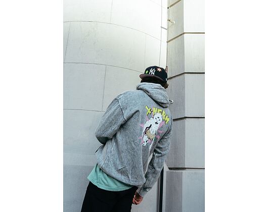 Mikina Rip & Dip X-Nerm Hoodie Charcoal Mineral Wash