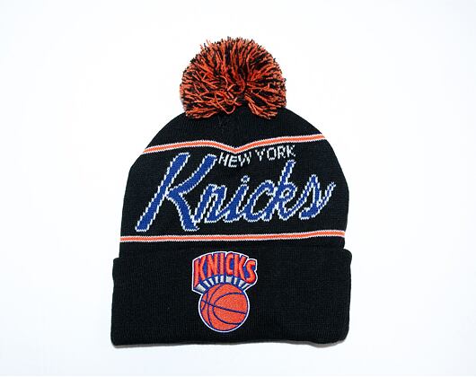 Kulich Mitchell & Ness SCRIPT POM BEANIE HWC New York Knicks Black