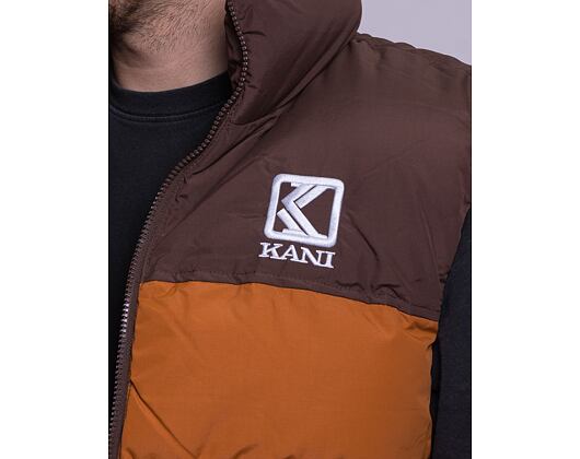 Vesta Karl Kani OG Block Puffer Vest dark orange/sand/brown