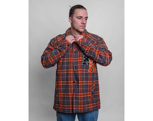 Košile Karl Kani Chest Signature Heavy Flannel Overshirt cognac