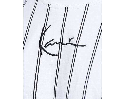 Triko Karl Kani Small Signature Heavy Jersey Pinstripe Tee white/black