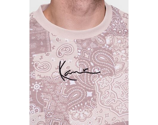 Triko Karl Kani Small Signature Paisley Tee light sand/taupe/white