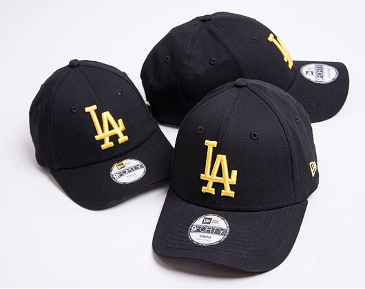 Dětská kšiltovka New Era 9FORTY Kids MLB League Essential Los Angeles Dodgers Black / Honey Yellow