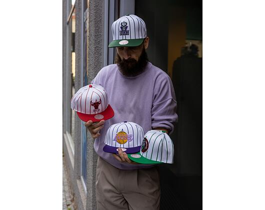 Kšiltovka Mitchell & Ness NBA Retro Pinstripe Snapback Hwc Chicago Bulls White