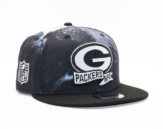 Kšiltovka New Era 9FIFTY NFL22 Sideline "Ink Dye" Green Bay Packers Black / White