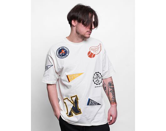 Triko New Era Heritage Patch Oversized Tee Off White / Navy