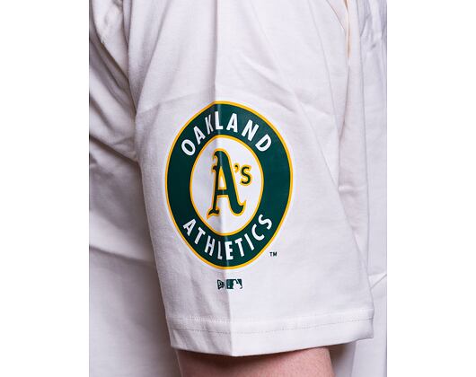 Triko New Era Heritage Back Print Oversized Tee Oakland Athletics Off White / Dark Green