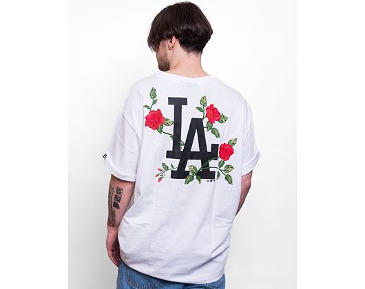 Triko New Era MLB Flowers Graphic Oversized Tee Los Angeles Dodgers Optic White / Black