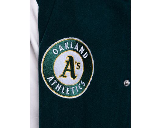 Bunda New Era Heritage Varsity Jacket Oakland Athletics Dark Green / Off White