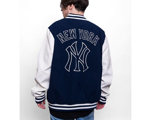 Bomber Jackets New Era New York Yankees Heritage Varsity Jacket Dark Blue/  White