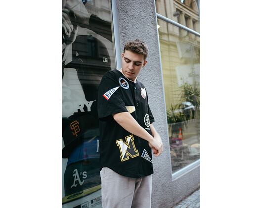Triko New Era Heritage Patch Jersey Black / Off White