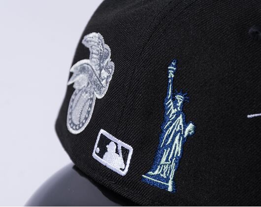 Kšiltovka New Era 59FIFTY MLB Script 5 New York Yankees Black / Optic White