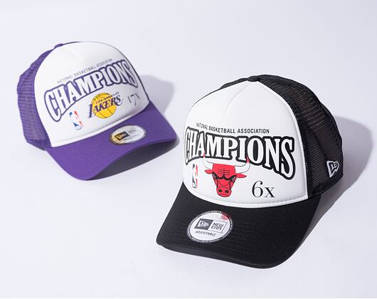 Kšiltovka New Era 9FORTY A-Frame Trucker NBA League Champions Chicago Bulls Black